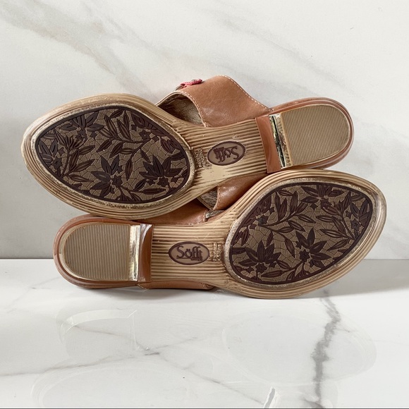 Sofft tan leather thong sandal with multi-color detail 7.5 - Picture 6 of 10